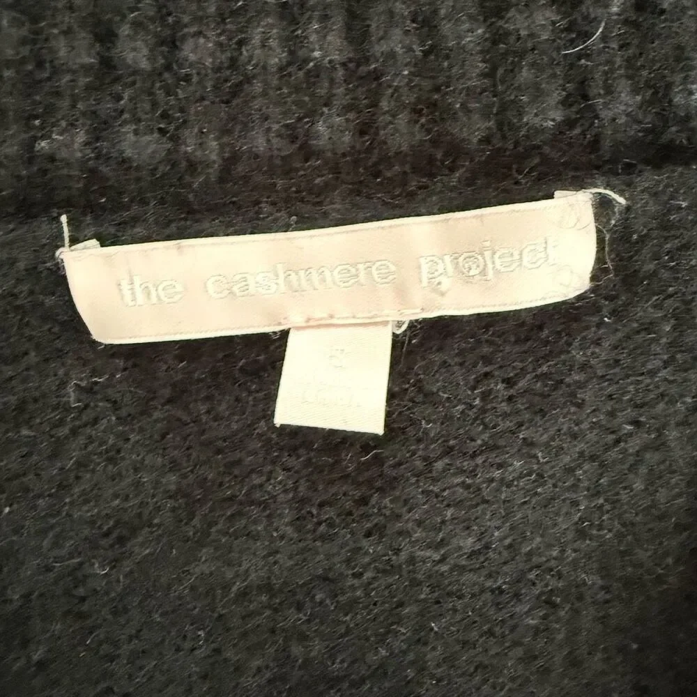 The Cashmere Project Black Open Front 100% Cashmere Cardigan Sweater $316 S